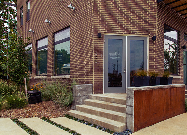 Interior and exterion photos of office